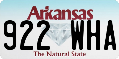 AR license plate 922WHA