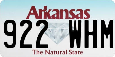 AR license plate 922WHM