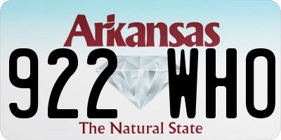 AR license plate 922WHO