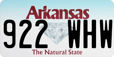 AR license plate 922WHW