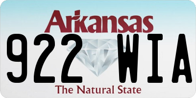 AR license plate 922WIA