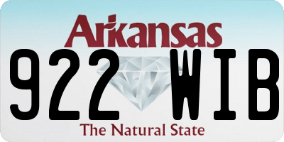 AR license plate 922WIB
