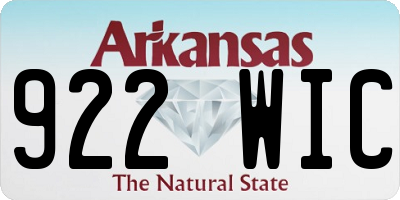 AR license plate 922WIC
