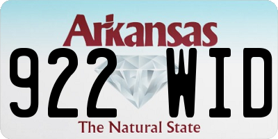 AR license plate 922WID