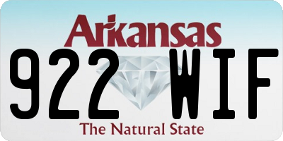 AR license plate 922WIF