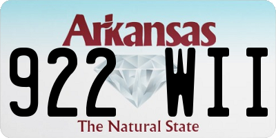 AR license plate 922WII