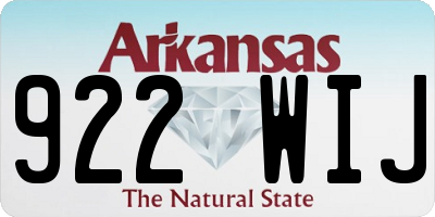 AR license plate 922WIJ