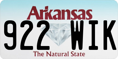 AR license plate 922WIK
