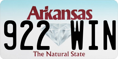 AR license plate 922WIN
