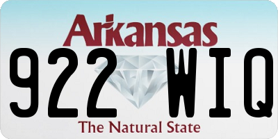 AR license plate 922WIQ