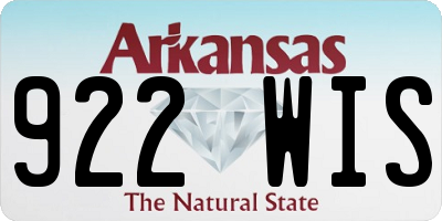 AR license plate 922WIS