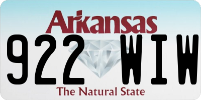 AR license plate 922WIW