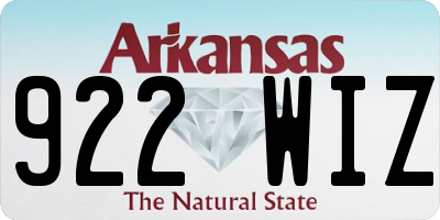 AR license plate 922WIZ