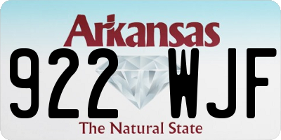 AR license plate 922WJF