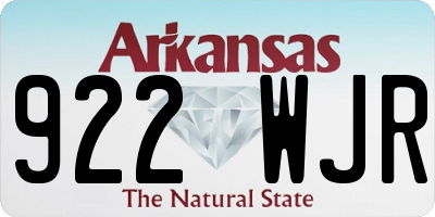 AR license plate 922WJR
