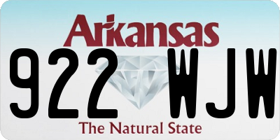 AR license plate 922WJW