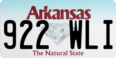 AR license plate 922WLI