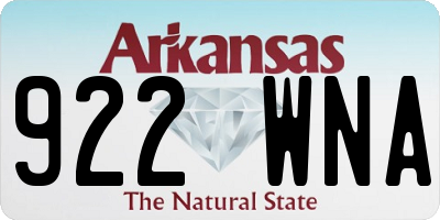 AR license plate 922WNA