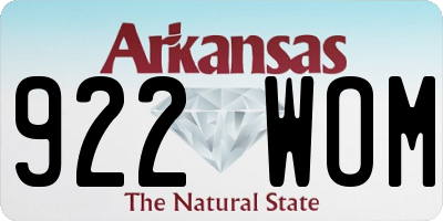 AR license plate 922WOM
