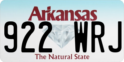 AR license plate 922WRJ