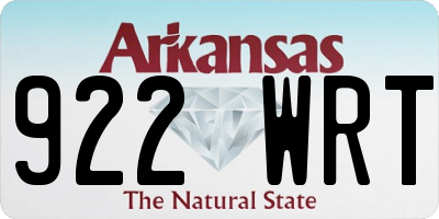 AR license plate 922WRT