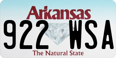 AR license plate 922WSA