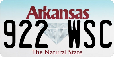 AR license plate 922WSC