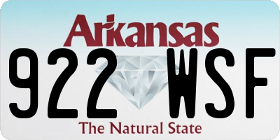 AR license plate 922WSF