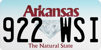 AR license plate 922WSI