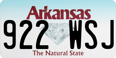 AR license plate 922WSJ