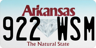 AR license plate 922WSM