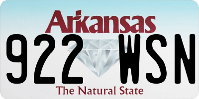 AR license plate 922WSN