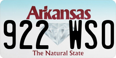 AR license plate 922WSO