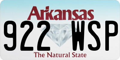 AR license plate 922WSP