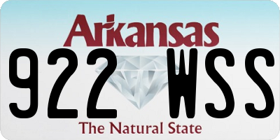 AR license plate 922WSS