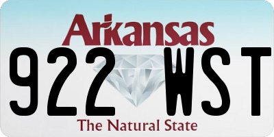 AR license plate 922WST