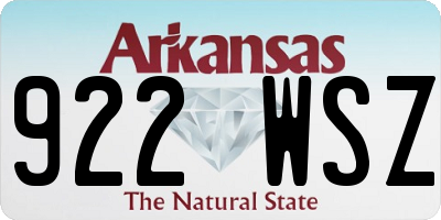 AR license plate 922WSZ