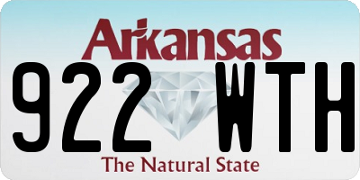AR license plate 922WTH