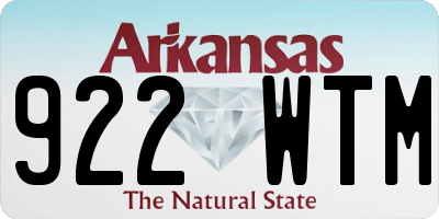 AR license plate 922WTM