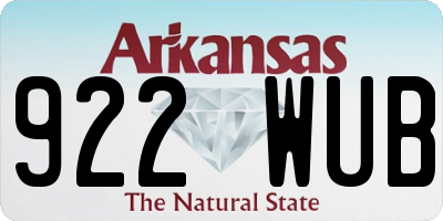 AR license plate 922WUB
