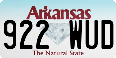 AR license plate 922WUD