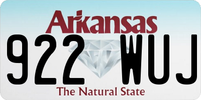 AR license plate 922WUJ