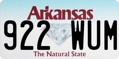 AR license plate 922WUM