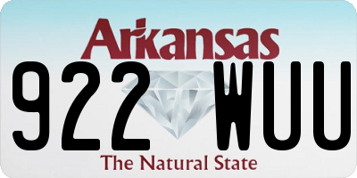 AR license plate 922WUU