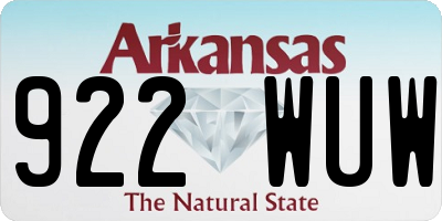 AR license plate 922WUW