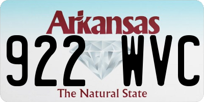 AR license plate 922WVC