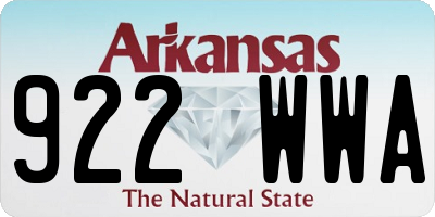 AR license plate 922WWA
