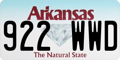 AR license plate 922WWD