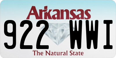 AR license plate 922WWI