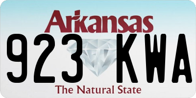 AR license plate 923KWA